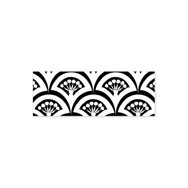shell shaped green pattern self-inking stamp (Design)