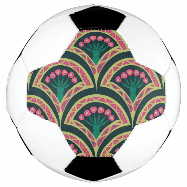 shell shaped green pattern soccer ball (Front)