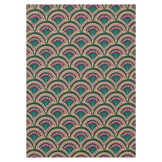 shell shaped green pattern tablecloth (Front)