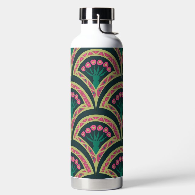 shell shaped green pattern water bottle (Left)