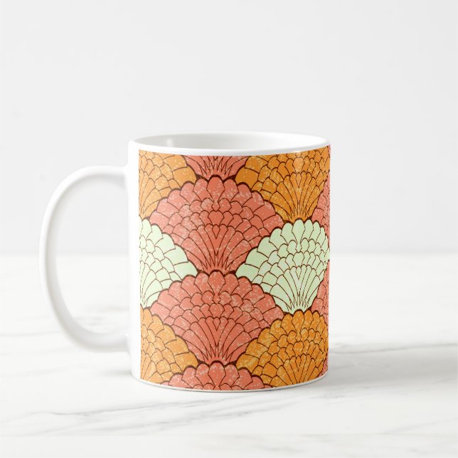 Shell Spectacle: Abstract Sea Patterns Coffee Mug (Left)