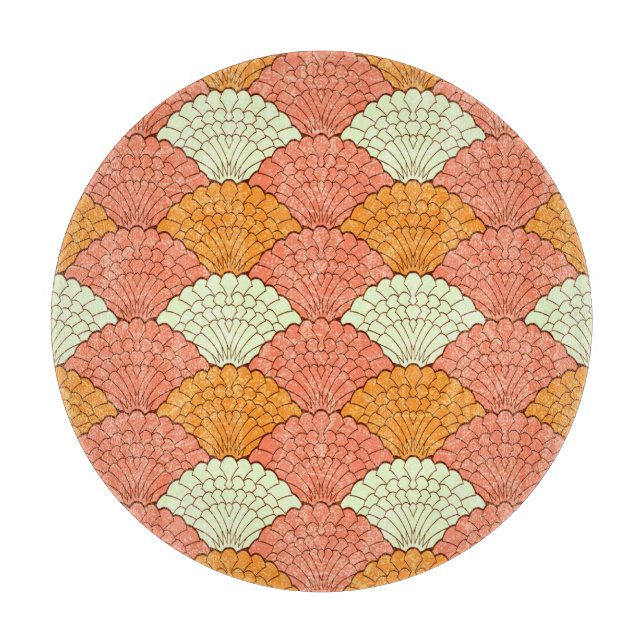 Shell Spectacle: Abstract Sea Patterns Cutting Board (Front)