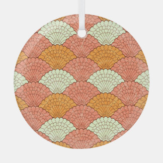 Shell Spectacle: Abstract Sea Patterns Glass Ornament