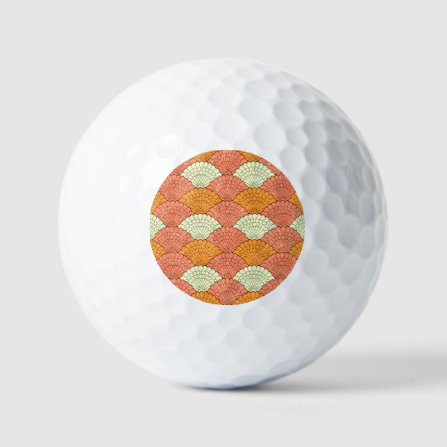 Shell Spectacle: Abstract Sea Patterns Golf Balls (Front)