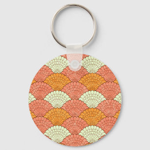 Shell Spectacle: Abstract Sea Patterns Keychain