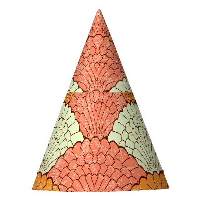 Shell Spectacle: Abstract Sea Patterns Party Hat (Front)