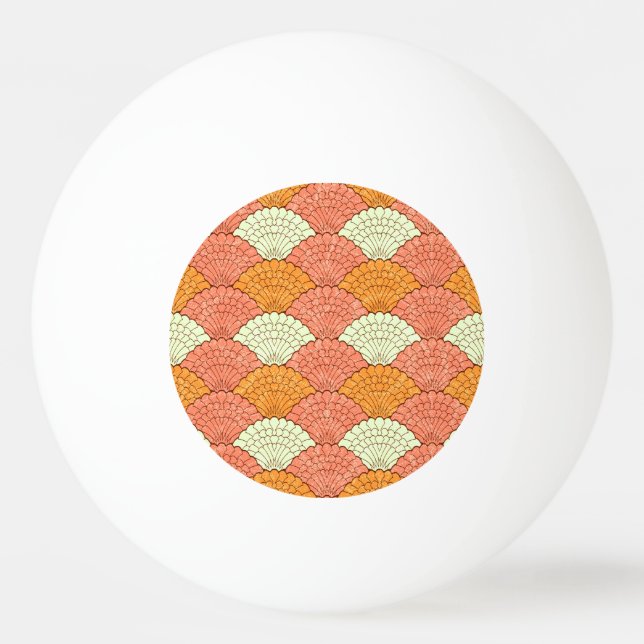 Shell Spectacle: Abstract Sea Patterns Ping Pong Ball (Front)