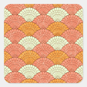 Shell Spectacle: Abstract Sea Patterns Square Sticker