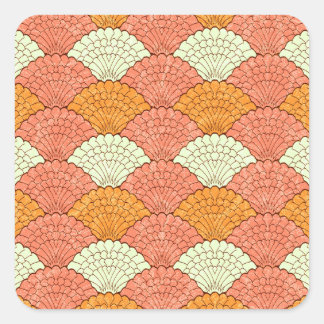 Shell Spectacle: Abstract Sea Patterns Square Sticker