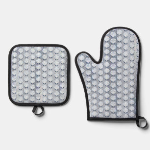 Shell Stripe Elegance! Oven Mitt & Pot Holder Set