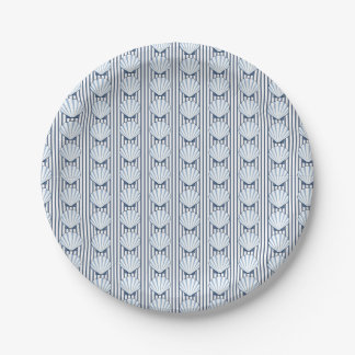 Shell Stripe Elegance! Paper Plate