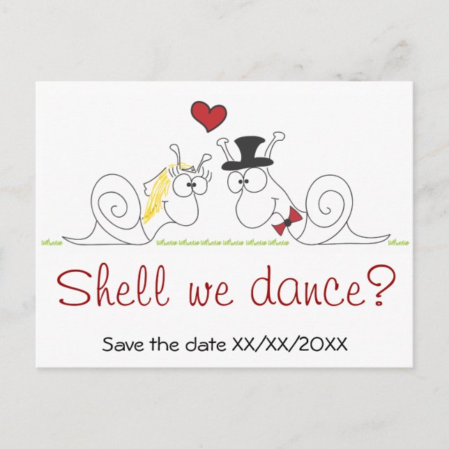 Shell we dance? - Save the date postcard (Front)