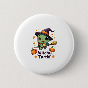 Shell Witch Turtle 2 Inch Round Button