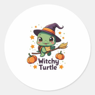 Shell Witch Turtle Classic Round Sticker