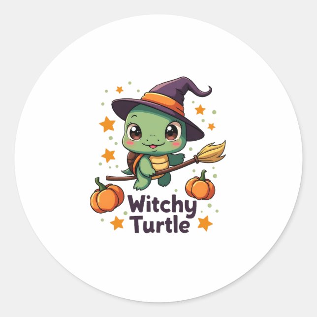 Shell Witch Turtle Classic Round Sticker (Front)