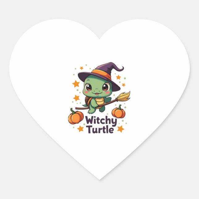 Shell Witch Turtle Heart Sticker (Front)