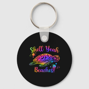 Shell Yeah Beaches Tie Dye Turtle Shell Yeah 2  Keychain