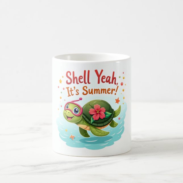 Shell Yeah! 🐢 Fun Tropical Turtle Mug (Center)