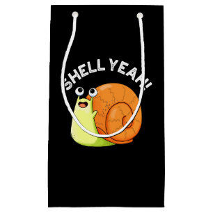 Shell Yeah Funny Snail Pun Dark BG Small Gift Bag