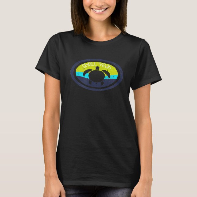 Shell Yeah Save The Sea Turtle Surf Ocean Waves Re T-Shirt (Front)