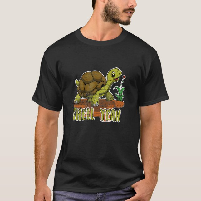 Shell Yeah Sea Animal Lover Turtle T-Shirt (Front)
