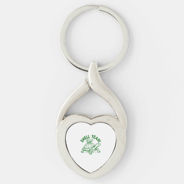 Shell Yeah Turtle Snail Funny Keychain (Front)