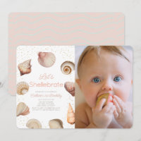Shellebrate Seashell Realistic 1st Birthday Photo