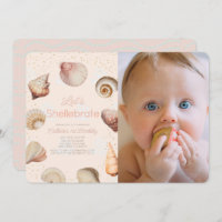 Shellebrate Seashell Realistic 1st Birthday Photo