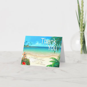 Shelley & Dan Exotic Beach Thank You ::custom:: Card