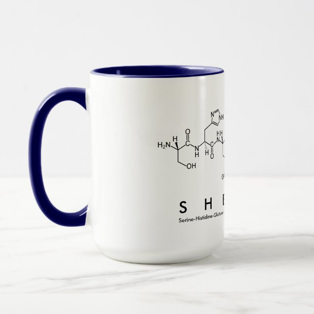 Shelley peptide name mug (Left)