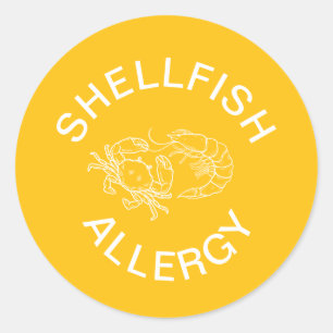 Shellfish Allergy Alert Classic Round Sticker