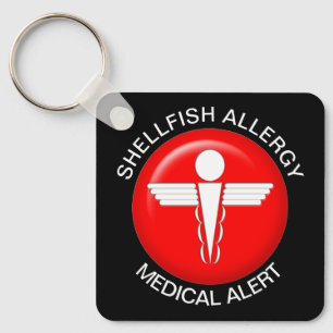 Shellfish Allergy Medical Alert Keychain