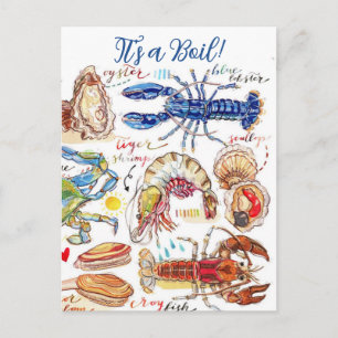 Shellfish Boil Party Invitation Postcard