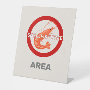 Shellfish Free Area Customized Food Allergy Alert Pedestal Sign