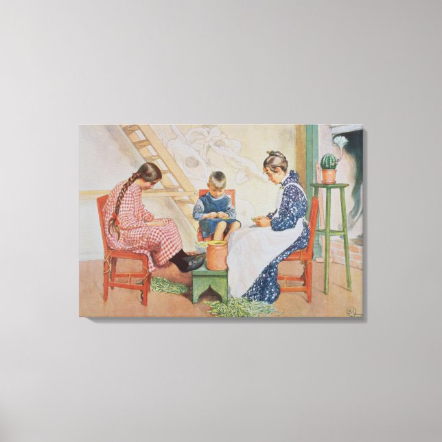 Shelling Peas, pub. in 'Lasst Licht Hinin'(`Let in Canvas Print (Front)