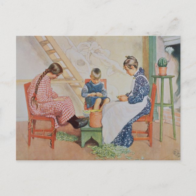 Shelling Peas, pub. in 'Lasst Licht Hinin'(`Let in Postcard (Front)