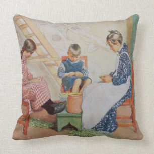 Shelling Peas, pub. in 'Lasst Licht Hinin'(`Let in Throw Pillow