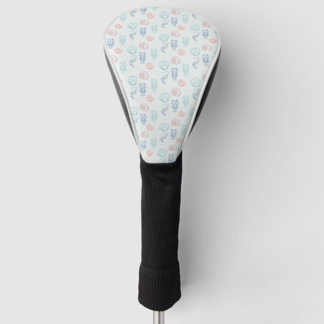 Shells and Shellfish Pattern Golf Head Cover (Front)