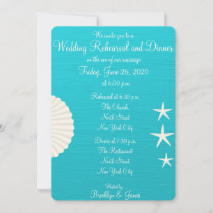 Shells Beach Mariage Répétition Dîner Invitations