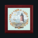 Shells Delaware Lighthouse Gift Box<br><div class="desc">Shells Delaware Lighthouse gift box by ArtMuvz Illustration. Matching Lighthouse apparel, Lighthouse t-shirts, Lighthouse gifts. Lighthouse t-shirt, christmas and birthday gifts, lighthouse collector apparel.Lighthouse gifts are a great way to show someone you care, especially if they love the ocean, the coast, or lighthouses themselves. Lighthouses are iconic symbols of hope,...</div>