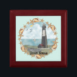 Shells Georgia  Lighthouse   Gift Box<br><div class="desc">Shells Georgia Lighthouse gift box by ArtMuvz Illustration. Matching Lighthouse apparel, Light house t-shirts, Lighthouses gifts. Lighthouse t-shirt, nautical and birthday gifts, lighthouse collector apparel. Lighthouse gifts are a great way to show someone you care, especially if they love the ocean, the coast, or lighthouses themselves. Lighthouses are iconic symbols...</div>