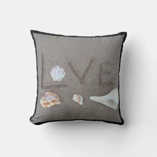 shells & heart on beach custom wedding pillow
