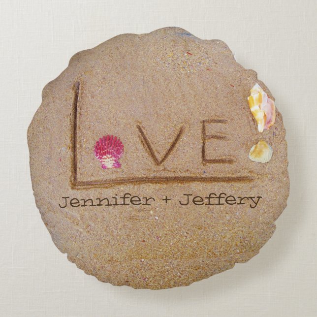 shells Love on beach custom  pillow (Back)