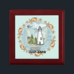 Shells Ohio  Lighthouse Gift Box<br><div class="desc">Shells Ohio Lighthouse gift box by ArtMuvz Illustration. Matching Lighthouse t-shirts, Lighthouse gifts, lighthouse collector apparel. Lighthouse gifts are a great way to show someone you care, especially if they love the ocean, the coast, or lighthouses themselves. Lighthouses are iconic symbols of hope, guidance, and safety, and they can make...</div>