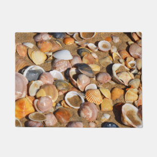 Shells On A Sandy Beach   Andalusia, Spain Doormat