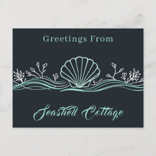Shells on Dark Green Postcard