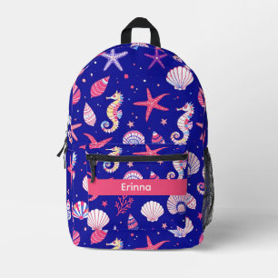 Shells Seahorses and Seastars Printed Backpack