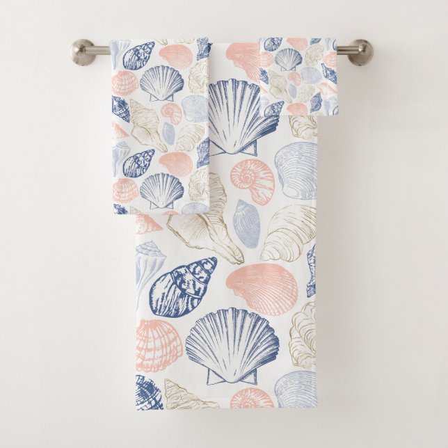 Shells Seamless Pattern  Bath Towel Set (Insitu)