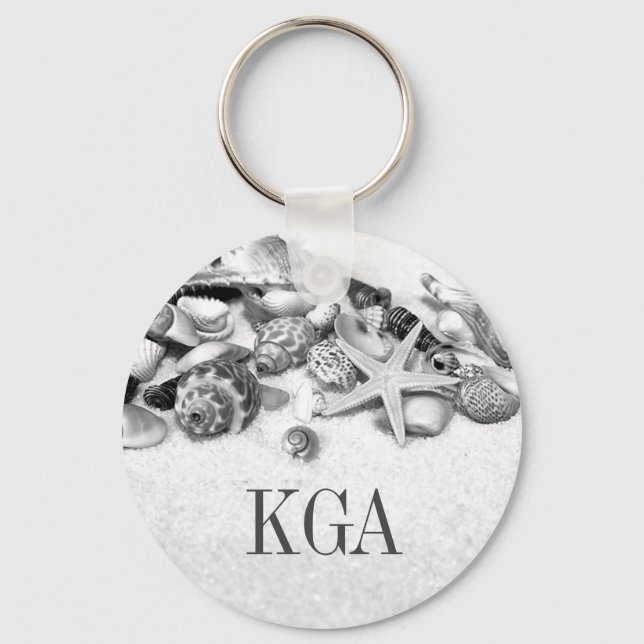 Shells & Starfish Monogrammed Keychain (Front)