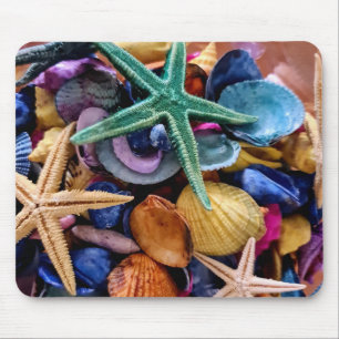 Shells, starfish, ocean mouse pad